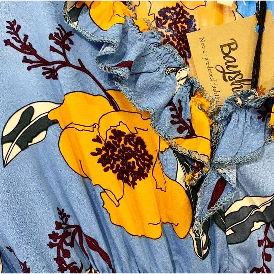 Jaase Hi-Lo Floral Midi Dress Large