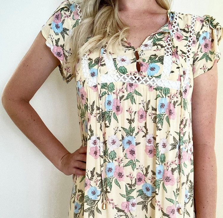 Jaase Flutter Sleeve Midi Dress XS