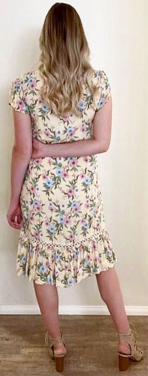 Jaase Flutter Sleeve Midi Dress XS