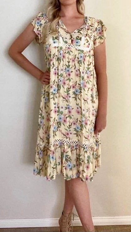 Jaase Flutter Sleeve Midi Dress XS