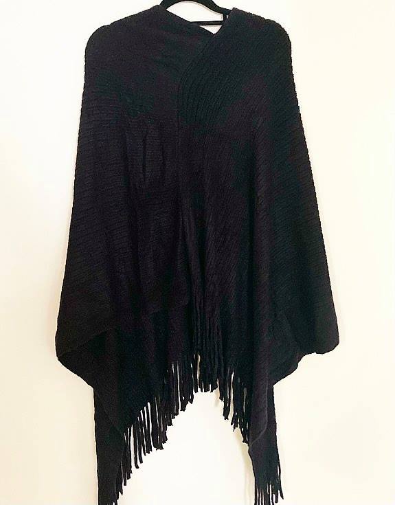 Boho Tassel Poncho One Size