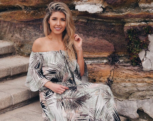 Dreamcatcher 'Bohemian Palm' Midi Dress Medium