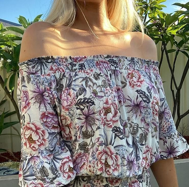 Jaase Off Shoulder Floral Maxi Dress Medium