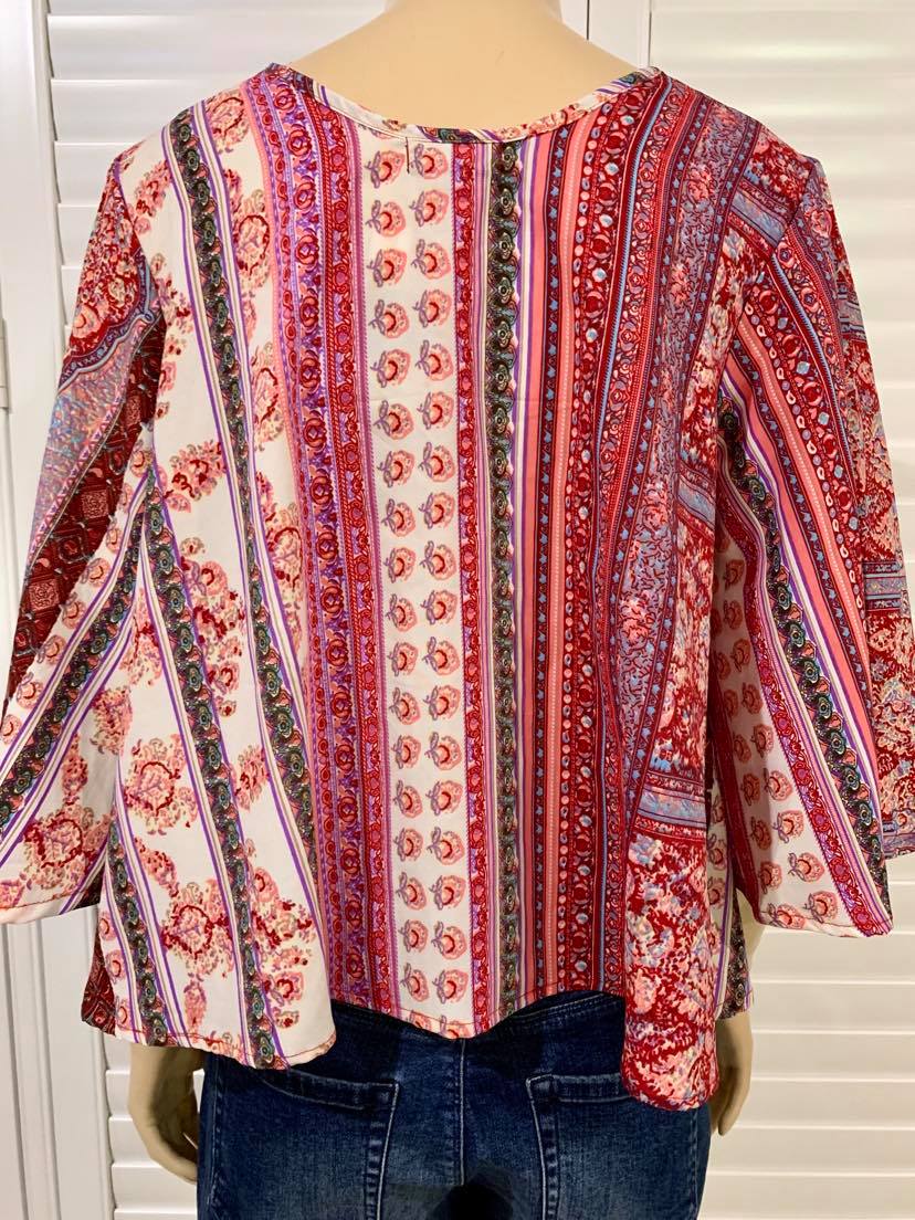 Ishka 3/4 Sleeve Boho Crop Top | Size S