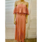 Isabella Boho Cold Shoulder Tassel Maxi Dress XS