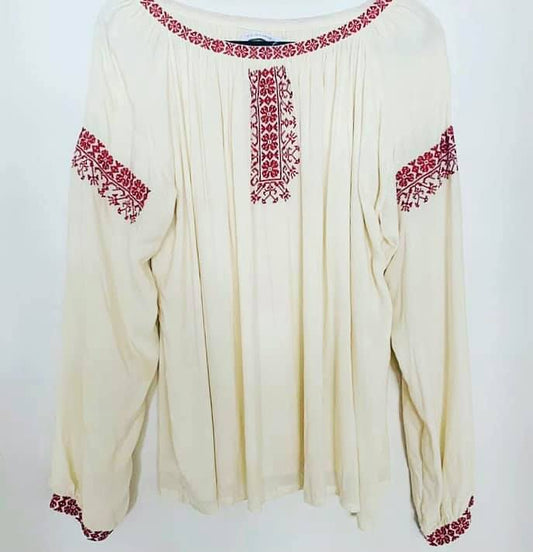 ‘Flannel’ Designer Long Sleeved Boho Top Size 6