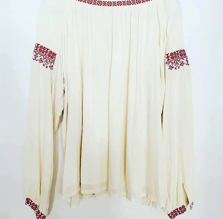 ‘Flannel’ Designer Long Sleeved Boho Top Size 6