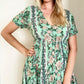 Jaase Green Floral Maxi Dress Large