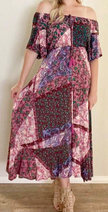 Dreamcatcher Off Shoulder Maxi Dress Medium