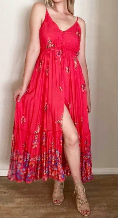 Jaase 'Sunset' Floral Maxi Dress Medium