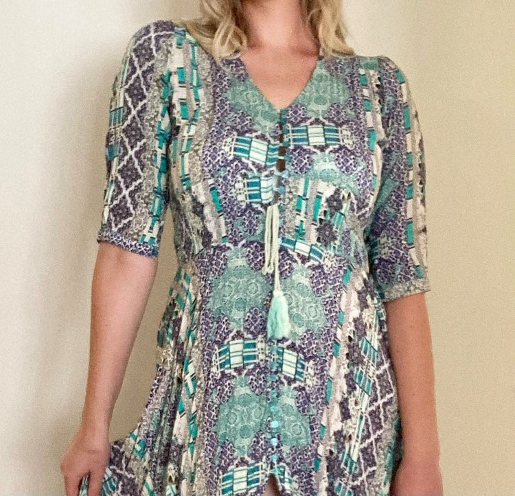 Jaase Half Sleeve Maxi Dress Small