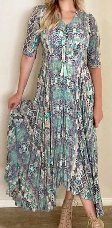 Jaase Half Sleeve Maxi Dress Small