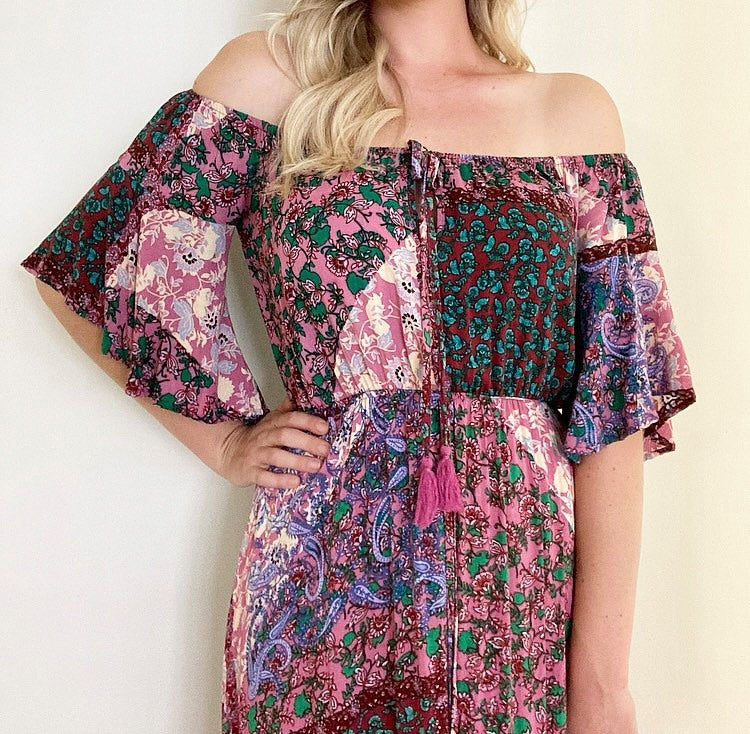 Dreamcatcher Off Shoulder Maxi Dress Medium