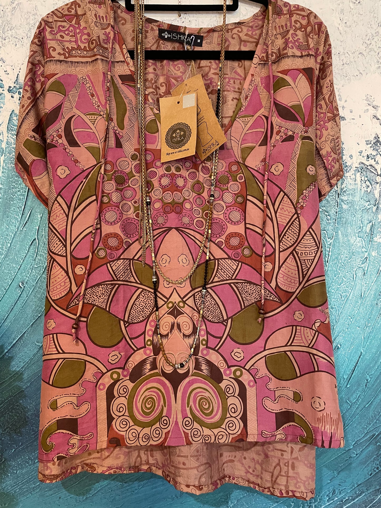 Ishka 100% Silk Boho Top