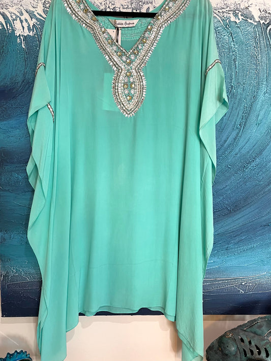 Fashion Spectrum Mid Length 100%Silk Kaftan | Free Size