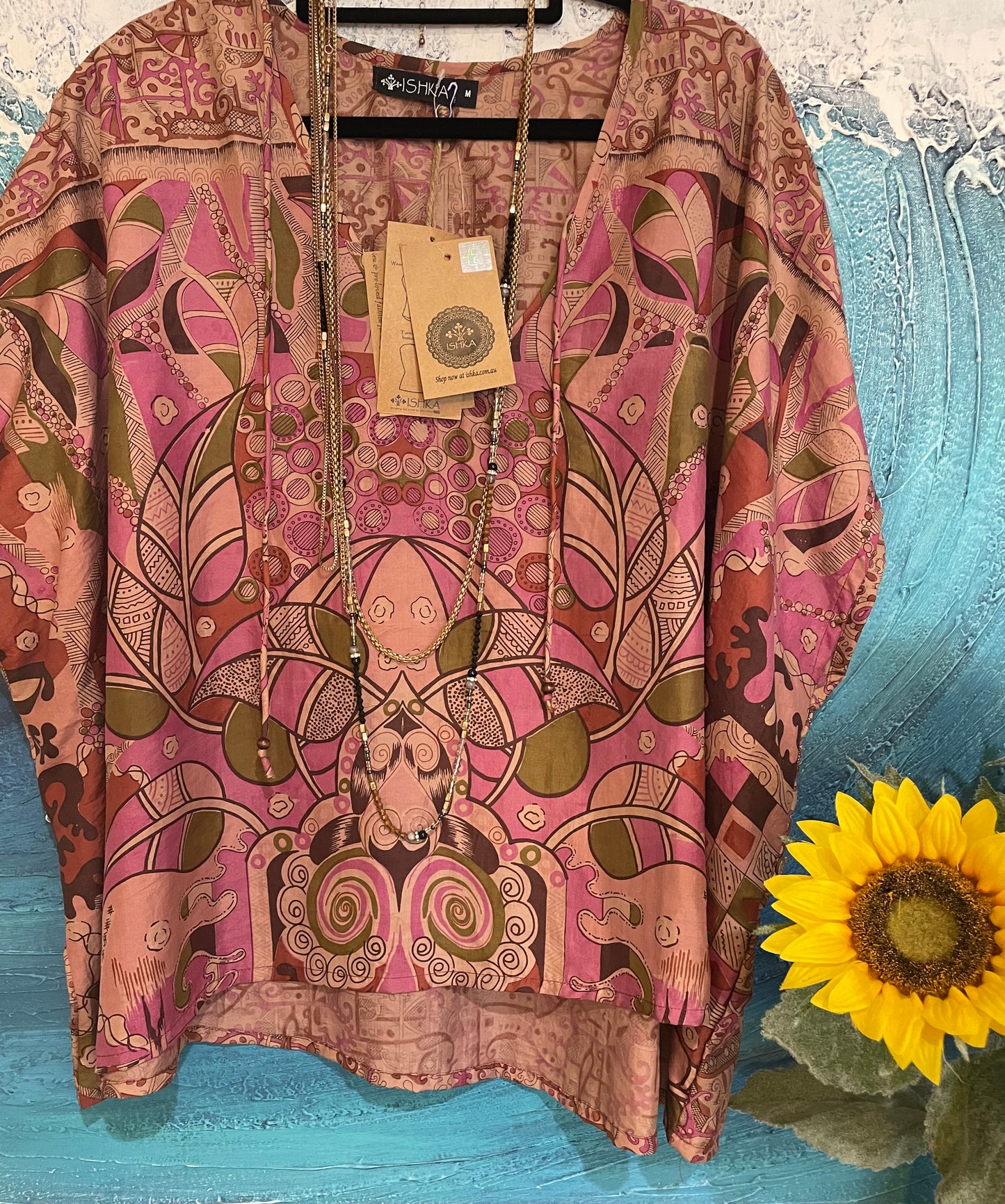 Ishka 100% Silk Boho Top