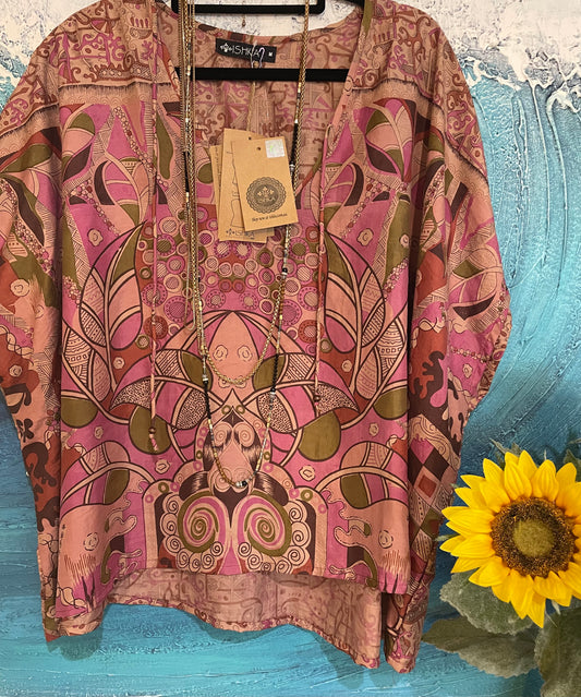 Ishka 100% Silk Boho Top