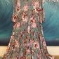 Jaase Floral Midi Dress Large