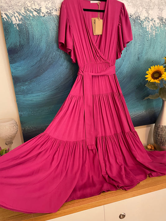 Label of Love Fuschia Midi Dress Medium