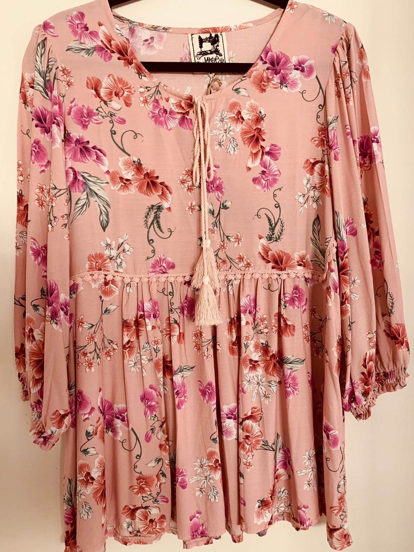 Jaase 3/4 Sleeve Pink top XL