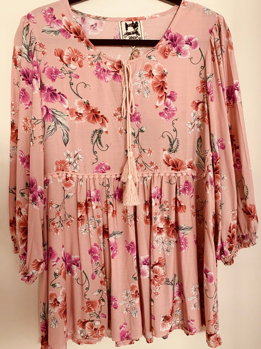 Jaase 3/4 Sleeve Pink top XL