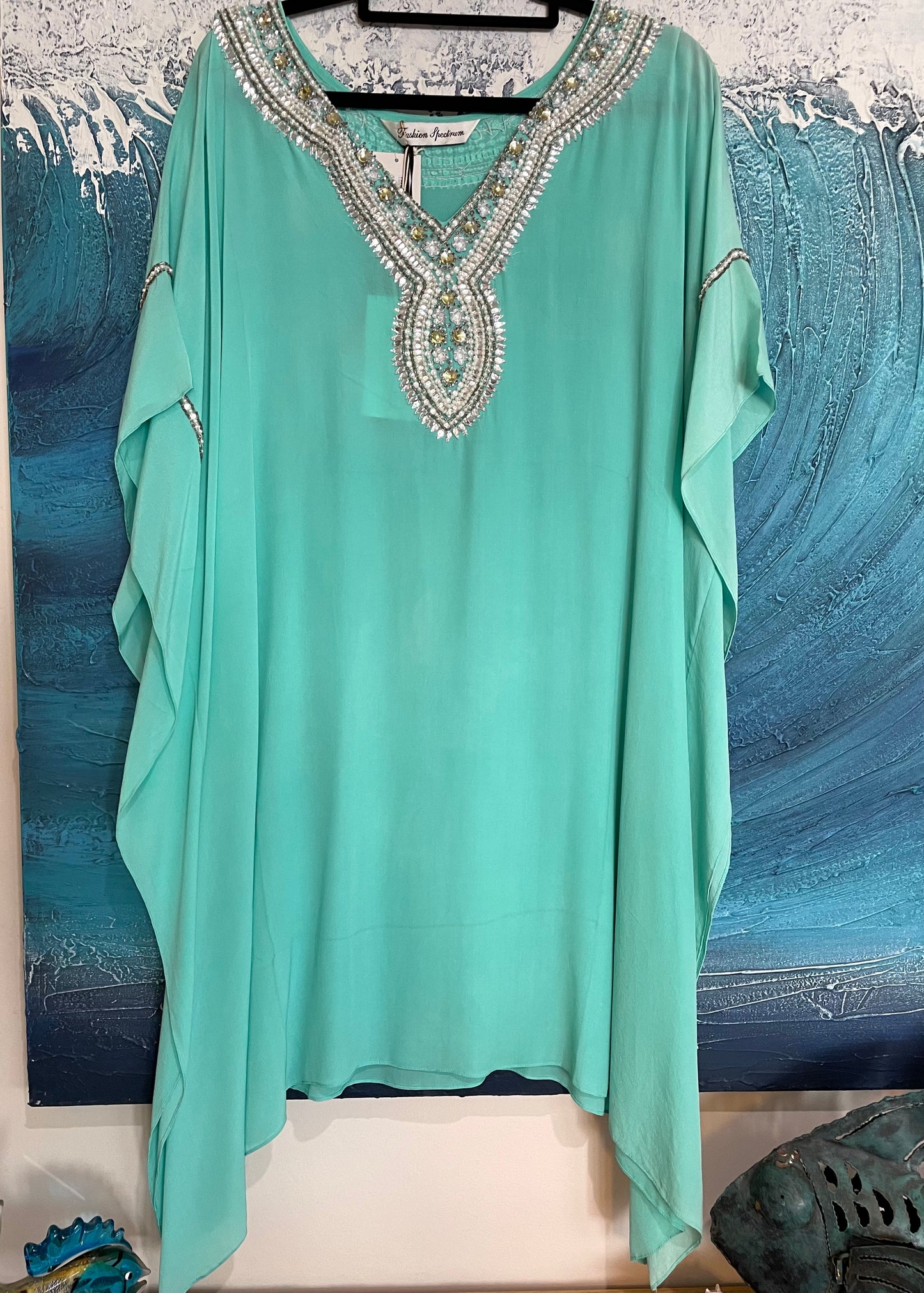 Fashion Spectrum Mid Length 100%Silk Kaftan | Free Size