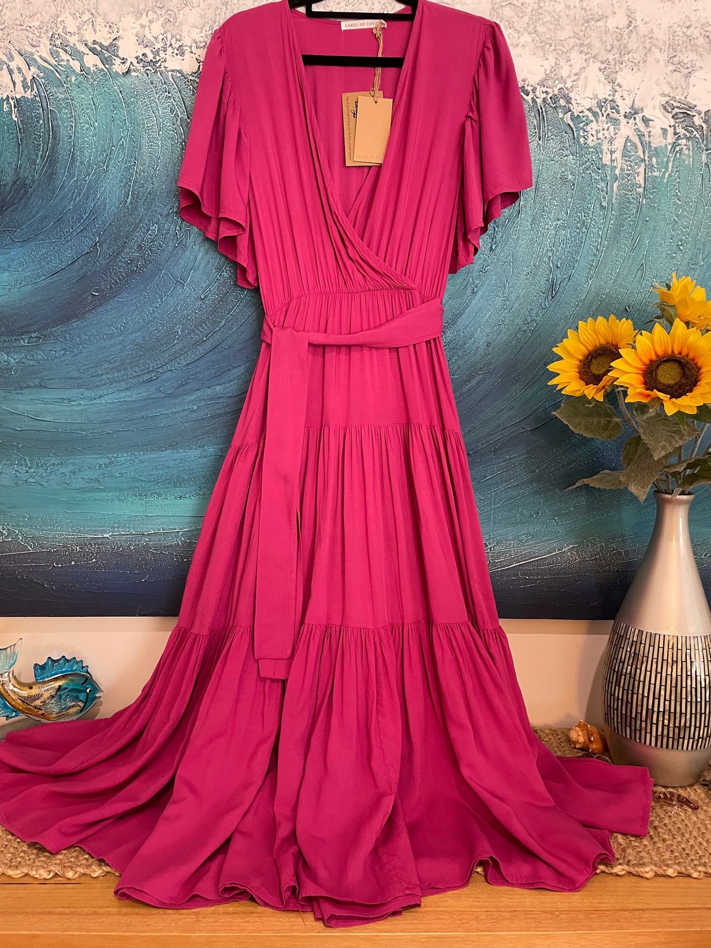 Label of Love Fuschia Midi Dress Medium