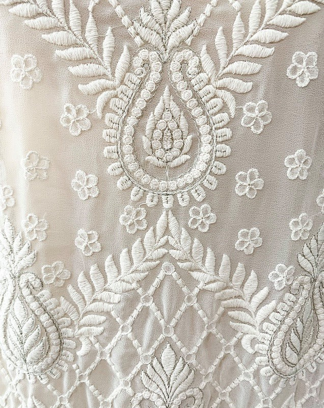 Ishka Chiffon/Cotton Embroidered Mini Dress size M