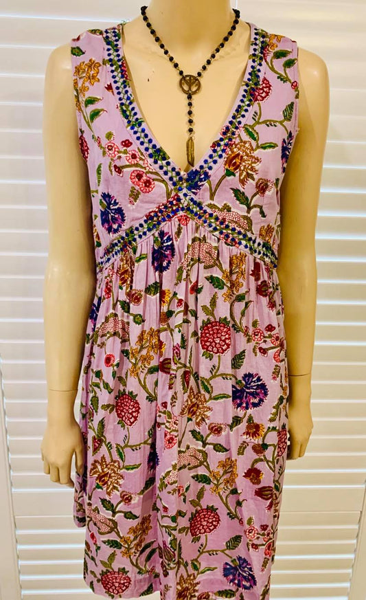 Pre-loved Boom Shankar Botanical Print Mini Dress Size 12