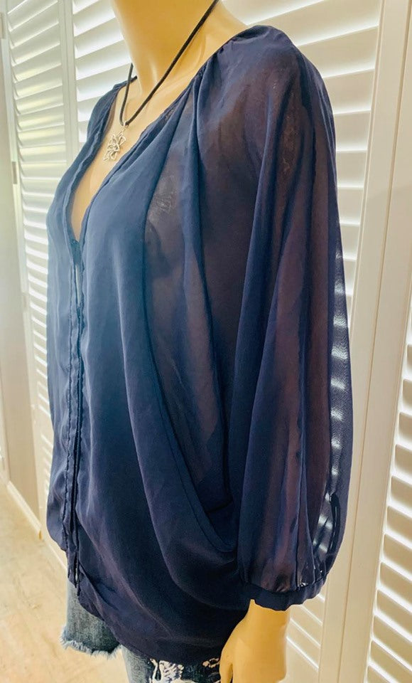 'Calvin Klein Jeans' Sheer Long Sleeve Top XL