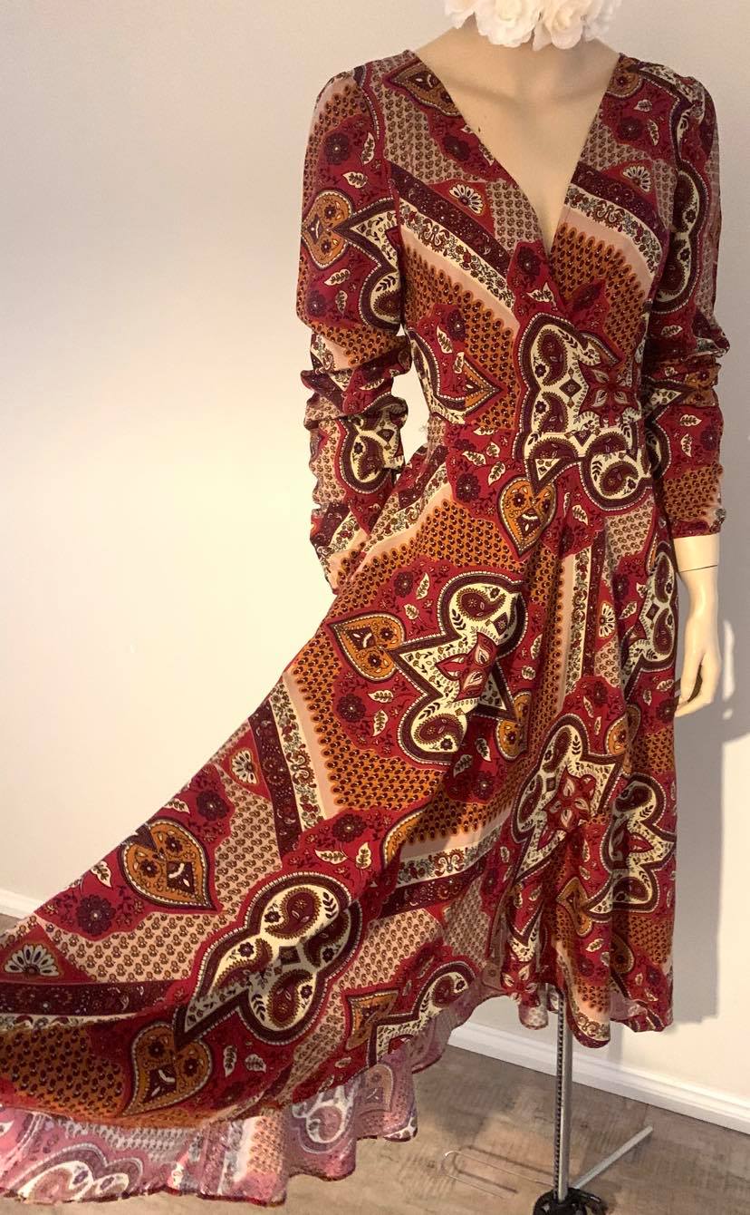 Ebby & I 'Tribal' Hi-Lo Midi Dress Small
