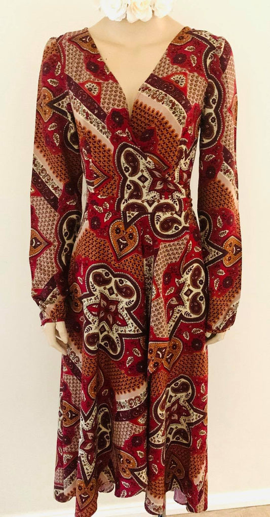Ebby & I 'Tribal' Hi-Lo Midi Dress Small