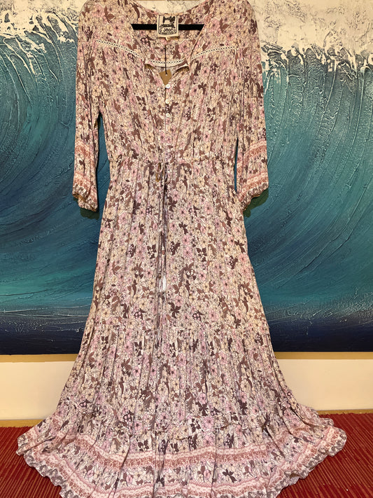 Jaase 'Shorelines' Tie Waist  Midi Dress Medium