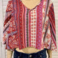 Ishka 3/4 Sleeve Boho Crop Top | Size S